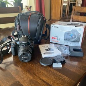 Canon Rebel T6 Digital SLR Camera with 18-55mm Lens with Case LIKE NEW!